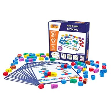 Junior Learning: Rainbow Phonics Blox: Decoding - Phase 3 - Build & Learn, 30 Activity Cards, Color Coded Blocks, Reading Development, Kids Ages 5+ - Image 1