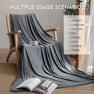 AmyHomie Cooling Summer Blanket with Double Sided Cold Effect, Breathable, Lightweight, Arc-Chill Q-Max>0.5 Cool Fiber, for Hot Sleepers Night Sweats, Dark Gray Checkered, 90"x90"Queen Size - Image 6