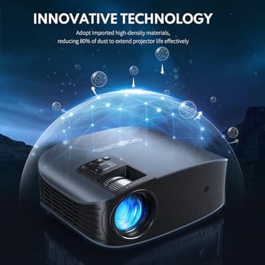GooDee Projector 4K With WiFi And Bluetooth Supported, FHD 1080P Mini Projector For Outdoor Moives, 5G Video Projector For Home Theater Dolby Audio Zoom Portable Projector TV Stick PPT (YG600 Plus) - Image 7
