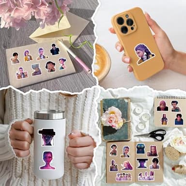 100Pcs Korean Idol Movie Stickers,Anime Style Waterproof Vinyl Stickers for Teenagers and Adults for Laptop Skateboard Phone Guitar Travel Case Bike Party Decor Colorful - Image 5