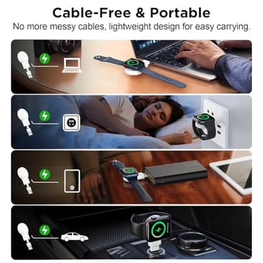 𝟐𝟎𝟐𝟓 𝐔𝐩𝐠𝐫𝐚𝐝𝐞 for Apple Watch Charger,Magnetic Portable iWatch Charger USB C&USB A Fast Wireless Charging Travel Watch Charger for iWatch Ultra2/Ultra/SE2/SE Series 10/9/8/7/6/5/4/3/2/1 - Image 8