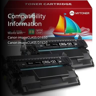 MYTONER 121 Black Toner Cartridge Compatible Replacement for Canon 121 CRG121 CRG-121 High Yield Toner for imageCLASS D1620 D1650 Printer (2 Pack) - Image 3