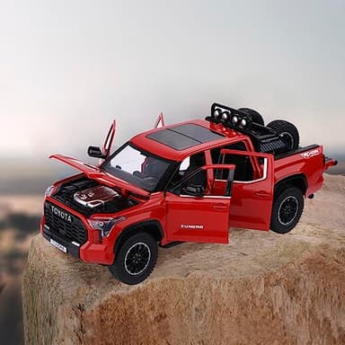 SASBSC Tundra Truck Toys for 3 4 5 6 7 Year Old Boys Pickup Toy Trucks for Boys Age 3-7 Diecast Metal Trucks with Light and Sound Pull Back Toy Cars Gift for Kids - Image 6