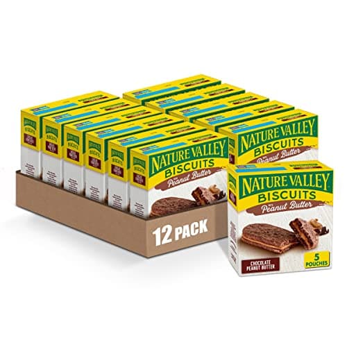 Nature Valley Biscuit Sandwiches, Chocolate Peanut Butter Snacks, 5 ct, 6.75 OZ (Pack of 12) - Image 1