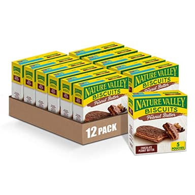 Nature Valley Biscuit Sandwiches, Chocolate Peanut Butter Snacks, 5 ct, 6.75 OZ (Pack of 12) - Image 1