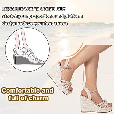 mikarka Sandals for Women 2025: Comfortable Wedge Platform Sandals Women - Braided Espadrilles for Women Ankle Strap Open Toe Wedges Heels Beach Sandals Summer Shoes - Image 5