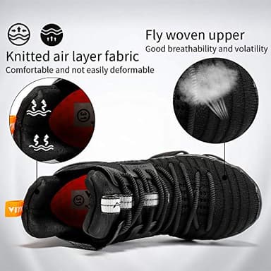 JMFCHI Boys Basketball Shoes Kids Sneakers High-top Sports Shoes Durable Lace-up Non-Slip Running Shoes Secure for Little Kids Big Kids and Girls Size 12.5 Black - Image 2