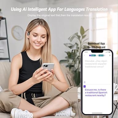 Xmenha Translation Earbuds Real Time, 144 Languages Translation Device Ai Translator Earbuds Translating Headphones Real Time Ai Headphones Language Translation - Image 7