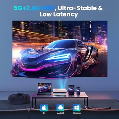 [Netflix App/Dolby Audio] FUDONI Smart Projector with WiFi and Bluetooth, Native 1080P 25000L 4K Decoding for Home Cinema, Outdoor Movie Projector with Apps, Built-in Netflix/YouTube/Prime Video - Image 7