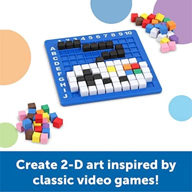 Learning Resources STEM Explorers Pixel Art Challenge - Math Puzzles, Pattern Blocks, Sensory Bin, Arts and Crafts, Math Manipulatives, Building Toys, Montessori - Image 2
