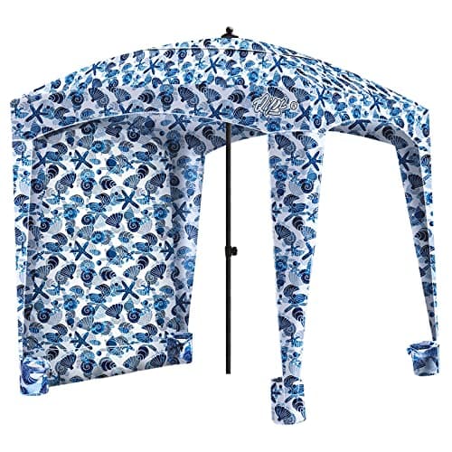 Qipi Beach Cabana - Easy to Set Up Canopy, Waterproof, Portable 6' x 6' Beach Shelter, Included Side Wall, Shade with UPF 50+ UV Protection, Ultimate Sun Umbrella - for Kids, Family - Sea Life - Image 1