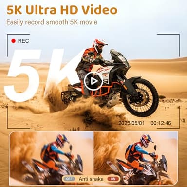 5K Digital Camera for Photography - WiFi 75MP Vlogging Cameras for YouTube - UHD Autofocus Video Camera 3" 180° Flip Screen with 18X Zoom - Compact Vlog Travel Camara with 32GB SD Card, 2 Batteries - Image 3