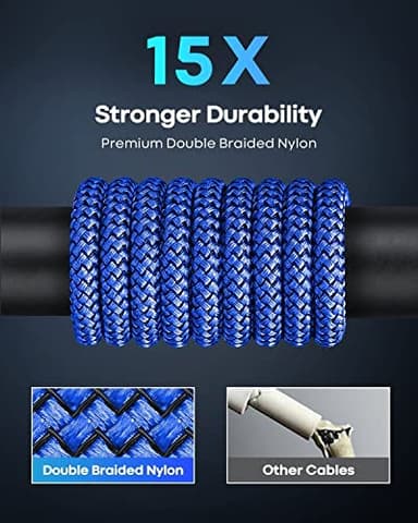 DDIYYI USB Type C Cable Fast Charging (3-Pack 3ft), USB to USB C Cable Braided Charger Cord for iPhone 17 Air 17 Pro Max, iPhone 16e 16/15,15/16 Pro,15/16 Plus,15/16 Pro Max and More USBA to USBC - Image 7