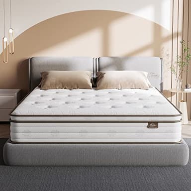 TeQsli Twin Mattress 10 Inch, Sleep Cooler Eggshell Memory Foam and 7 Zone Pocket Innerspring Hybrid Mattress Medium Firm, Twin Bed Mattress in a Box, 100-Night Trial, 10-Year Support - Image 2