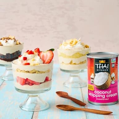 Thai Kitchen Coconut Whipping Cream, Sweetened, No Artificial Colors or Preservatives, Non-Dairy Alternative to Whipped Cream, For Dairy Free Desserts, 13.66 fl oz - Image 17