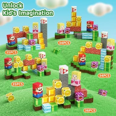hunloot Magnetic Building Blocks Travel Toys for Kids Ages 4-8, Toddler Magnetic Cubes STEM Learning Set with Iron Storage Box – Portable Construction Toys for Boys Girls 3-5 - Image 7