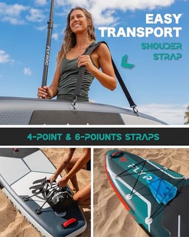 11'6x35'' Extra Wide Inflatable Paddle Board, 450lb Capacity Stand Up Paddle Board for Adults (x3), Stable Inflatable SUP, All Skill Levels, 3 Handles, 100L Backpack, 3PCS Paddle, 5L Dry Bag - Image 6