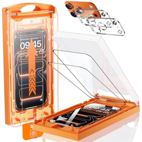 UNBREAK TOP 9H+ Glass 2+2 Packs for iPhone 17 Pro Screen Protector with Camera Lens Protector [Zero Bubble, Auto-Dust Removal] [10X Military Protection]17 Pro 6.3'' Tempered Glass Full Edge Coverage - Image 1