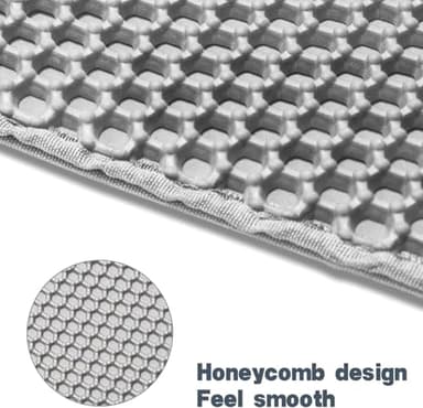 TidyNuts Cat Litter Mat 23.6"x15.7" Double Layer Waterproof & Non-Slip - Honeycomb Washable EVA Litter Mat for Scatter Control, Urine Proof Litter Trapping Mat for Litter Box(Light Grey) - Image 3