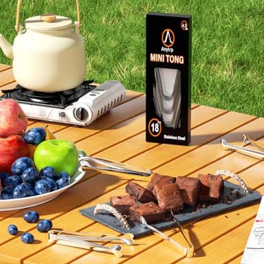 Mini Serving Tongs, Anytrp 18-Packs Stainless Steel Sugar Tongs, 4.3inch Ice Tongs Kitchen Appetizers Tongs for Coffee Bar, Tea Party, Desserts Party, Sugar and Ice Bucket - Image 2