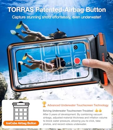 TORRAS IPX8 Waterproof Phone Pouch Floating, Underwater Screen Touchable, Water Proof Case with Lanyard for iPhone 16 Pro Max 15 S25, Cellphone Dry Bag Cruise Essentials 7.0 inch, Black - Image 2