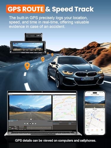 Affver 4K Dash Cam Front and Rear, Built-in 5G WiFi GPS, 64GB Card Included, 3.59'' IPS Screen Dash Camera for Cars, Dual Dashcam with G-Sensor, Loop Recording, WDR, Night Vision, 24H Parking Monitor - Image 5