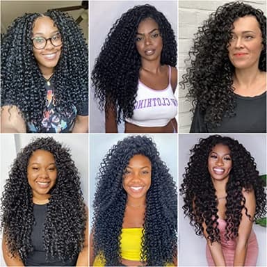 8 Packs Curly Crochet Hair GoGo Curl Crochet hair for Black Women Deep Wave Braiding hair,Synthetic Bohemian Crochet Braid Water Wave Crochet hair Extensions (1B, 24inch) - Image 7