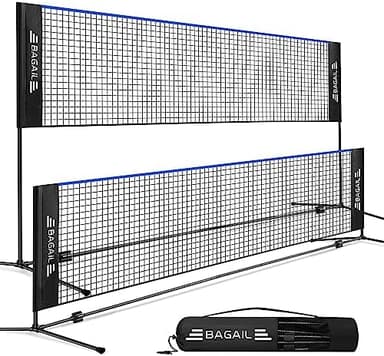 BAGAIL Badminton Net, Height Adjustable Kids Volleyball Net, Foldable Nylon Net 10 ft/14ft/17ft Wide, Tennis Net, Small Pickleball Net for Backyard Game and Indoor Outdoor Use, Easy Setup - Image 3