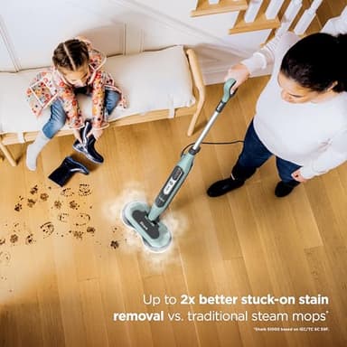 Shark Steam & Scrub Steam Mop, All-in-One Scrubbing and Sanitizing Hard Floor Cleaner, LED Headlights, 4 Dirt Grip Soft Scrub Pads Included, XL Water Tank, Swivel Steering, Hawaiian Grey, S8001 - Image 5