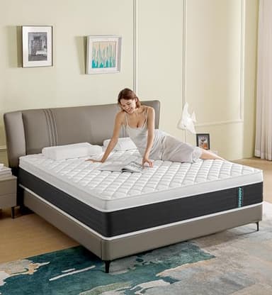 ADDNUSS Queen Mattresses,12 Inch Memory Foam Hybrid Mattress in a Box with Individual Pocket Spring,Pressure Relief & Motion Isolation Queen Size Black Mattress,CertiPUR-US. - Image 6