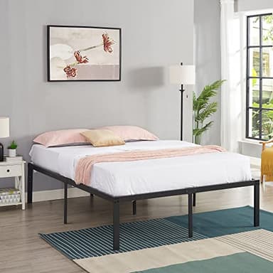 VECELO 18" Full Size Metal Platform Tall Bed Frame,Heavy Duty Steel Slat/Easy Assembly Mattress Foundation/No Box Spring Needed - Image 9
