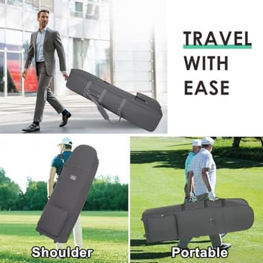 DAREKUKU Golf Travel Covers for Airlines with Detachable Shoulder Straps, Soft Foldable Golf Club Travel Bags, 900D Heavy Duty Oxford -Universal Size, Grey - Image 6