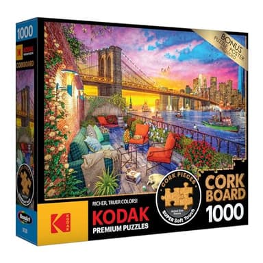 RoseArt - Kodak Premium Cork - Manhattan Balcony Sunset - 1000 Piece Jigsaw Puzzle for Adults - Image 2