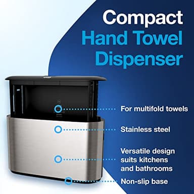 Tork Xpress Stainless Steel Paper Towel Dispenser Compact Design, Fits H2 Hand Towels, Ideal for Home Use Single Unit (302030) - Image 3