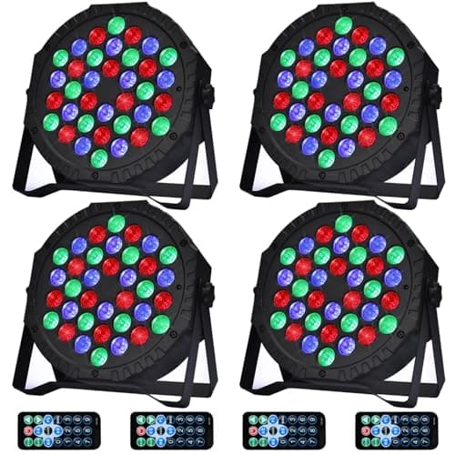 Stage Lights Dj Lights for Parties Led Stage Lights Sound Activated Portable Party Lights Par Lights 36 Led RGB Remote Control Disco Lights Uplights for Indoor Events Bar Birthday Wedding Outdoor - Image 1
