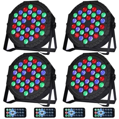 Stage Lights Dj Lights for Parties Led Stage Lights Sound Activated Portable Party Lights Par Lights 36 Led RGB Remote Control Disco Lights Uplights for Indoor Events Bar Birthday Wedding Outdoor - Image 1
