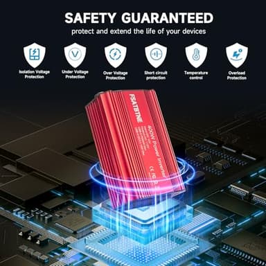 400W Power Inverter, FSATBTNE DC 12V to 110V AC Car Plug Adapter Outlet Converter with [65W PD USB-C] & [18W QC USB-A] Fast Charging Ports and 2 AC Outlets Car Power Inverters for Vehicles - Image 7
