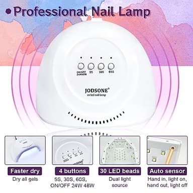 JODSONE 36 Pieces Gel Nail Polish Set U V Light Nail Drill Beginner Set Glossy Surface Easy To Apply Matte Texture All-In-One Manicure Kit - Image 2