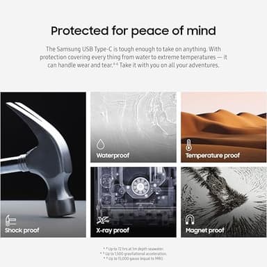 Samsung Type-C USB Flash Drive, 512GB, Transfers 4GB Files in 11 Secs w/Up to 400MB/s USB 3.2 Gen 1 Read Speeds, Compatible w/USB 3.0/2.0, Waterproof, 2022, Blue, MUF-512DA/AM - Image 8