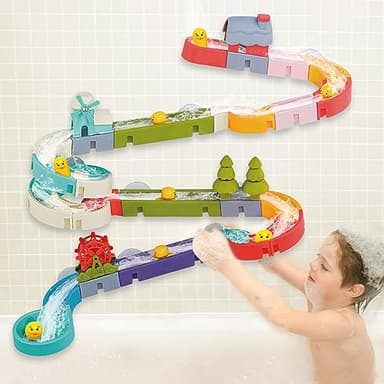 Aprilwolf Duck Slide Bath Toys for Kids Ages 4-8, Wall Track Building Set for 5-7 Years Old, Fun DIY Kit Birthday Gift for Toddler Boys & Girls (52 PCS) - Image 6