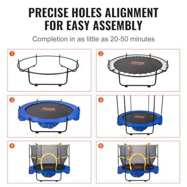 VEVOR 5FT Trampoline for Kids, 60" Indoor Outdoor Trampolines with Safety Enclosure Net, Basketball Hoop and Ocean Balls, Mini Toddler Recreational Birthday Gifts for 3+ Years Kids - Image 6