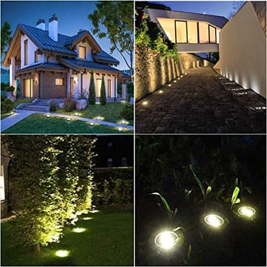 Solar Ground Lights, Waterproof Solar Garden Lights, Upgraded Outdoor Garden Waterproof Bright in-Ground Lights, Landscape Lights for Pathway,Yard,Deck,Lawn,Patio,Walkway (16 Pack White Light) - Image 6