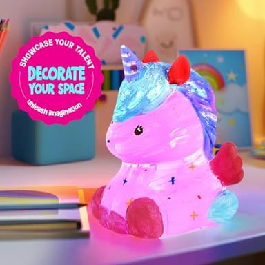 Paint Your Own Unicorn Lamp Kit, Art Supplies Unicorn Painting kit for Kids, Arts and Crafts for Kids Ages 6-12, Unicorn Toys Birthday Christmas Gifts for Girls Boys Ages 3 4 5 6 7 8 9 10 11 12+ - Image 5
