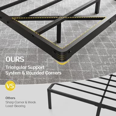 Liians Full Size Modern Floating Bed Frame with Smart LED Lights, USB Charging Station, Sturdy Metal Platform, No Box Spring Needed, and Easy Assembly - Image 6