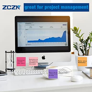 ZCZN 400 Sheets Pop-up Sticky Notes, 3 x 3 Inches, 4 Pads Bright Color Self-Stick Notes, 100 Sheets/Pad, Pink - Image 8