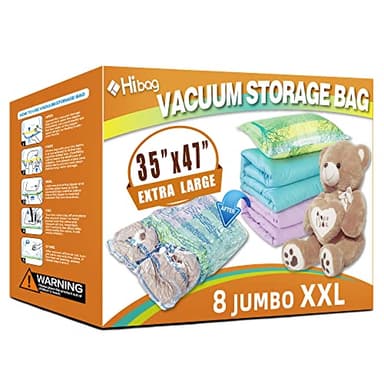 XXL Jumbo 47''X35'' Vacuum Storage Space Saver Bags Extra Large for Blanket, Bedding, Comforters (8 Pack) - Image 1