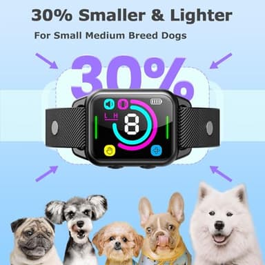 SLAYKAM Bark Collar for Small Medium Dogs, Humane No Shock Dog Bark Collar with 2 Vibrations Beep, Rechargeable Anti Barking Collar with 8 Adjustable Sensitivity, Smart Bark Collars for Dogs (Black) - Image 5