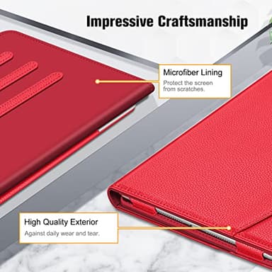 Fintie Case for iPad 9th / 8th / 7th Generation (2021/2020/2019) 10.2 Inch - [Corner Protection] Multi-Angle Viewing Stand Cover with Pocket & Pencil Holder, Auto Sleep Wake, Red - Image 7