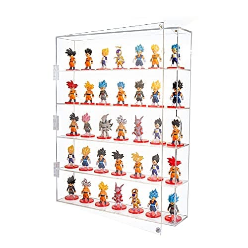 AITEE Acrylic Display Case, Display Cabinet for Mini Funko Pop Figures, Dust-Proof Clear Wall Mounted or Desktop 5 Layer Storage Mini Toys/Rock Stone, Each Compartment: 15 7/10”L x 3 2/5”W x3 4/5”H - Image 1