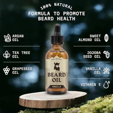 Striking Viking Vanilla Beard Oil for Men - Naturally Derived Conditioner with Argan & Jojoba Oils for Softening, Moisturizing and Growth (2 Oz) - Image 3